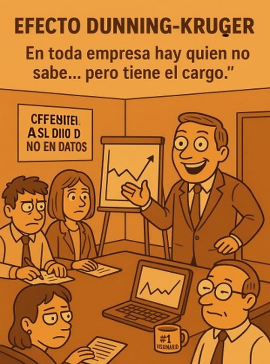 AI generated: Imagen en oficina ejecutiva con directivos que reflejen el efecto de ascenso a nivel de incompetenci...