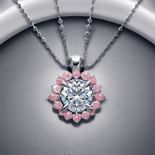 AI generated: Diamond jewel necklace,rose patterns,diamond jewelry,silver,circle shape,diamond center necklace,sil...