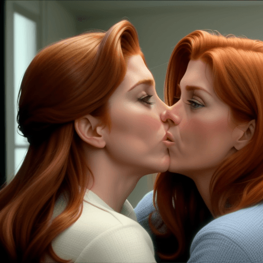 AI generated: kate walsh amy adams lesbian kissing each other