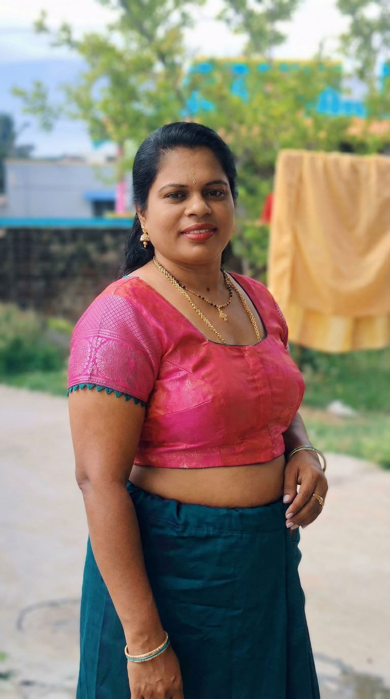 AI generated: Remove her saree and she show with sexy expression 