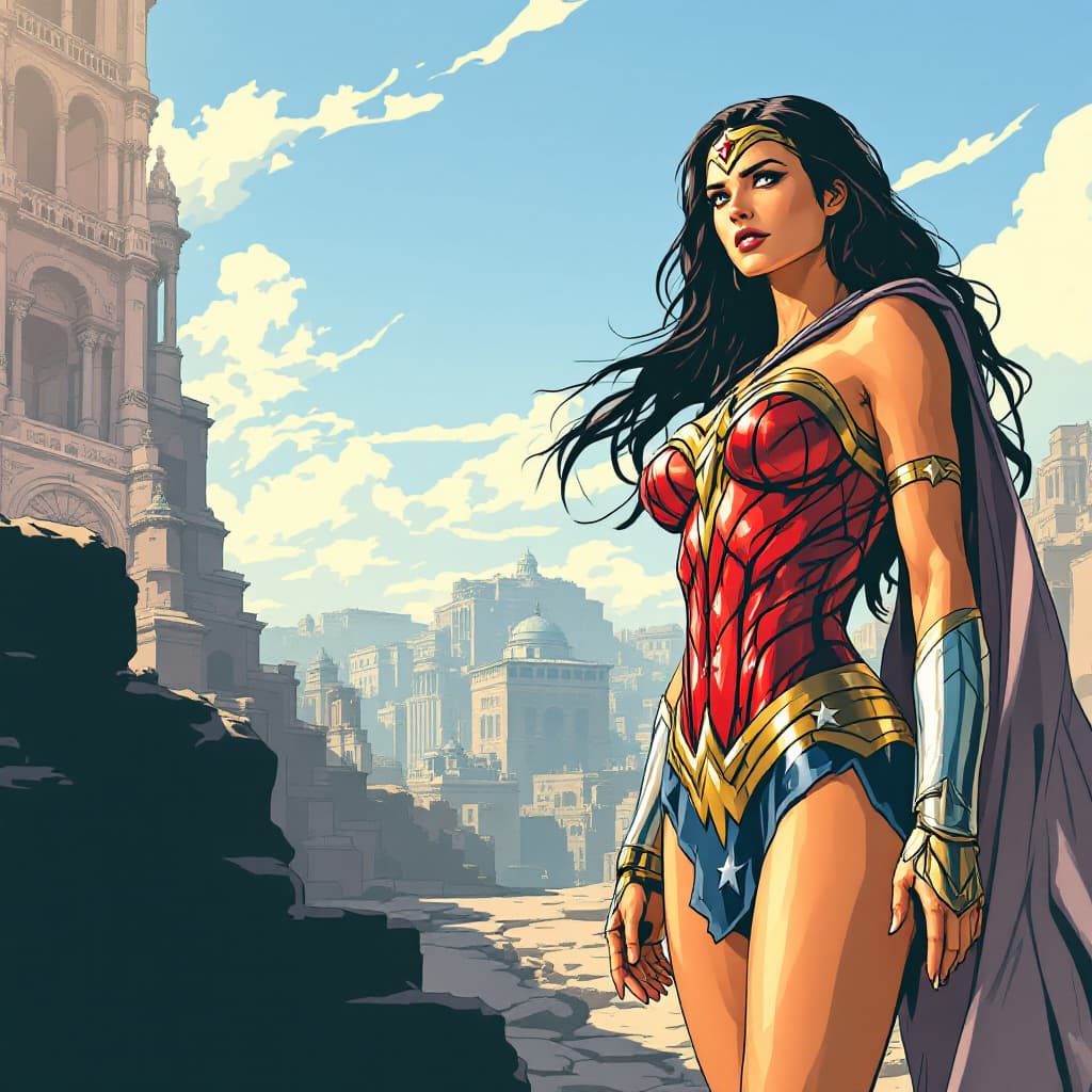 AI generated: Wonder woman being a transgender.

