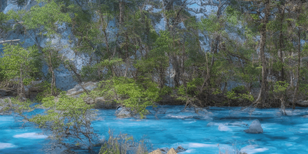 AI generated: landscapes that emphasize the coolness and tranquility of the blue spectrum --ar 3:2 --v 6.0