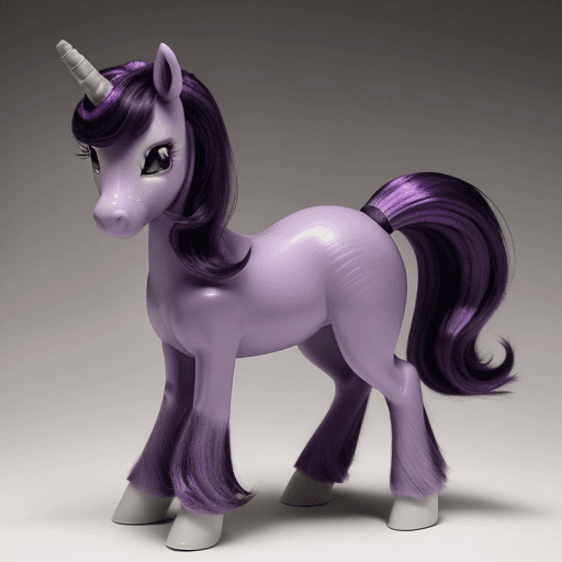 AI generated: Twilight Sparkle is a pony with a small and slender body. She has a coat color that is lavender, whi...