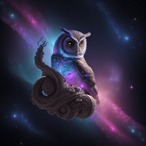 AI generated: < galaxies, spirals, space, nebulae, stars, smoke, iridescent, intricate detail, in the shape of an ...