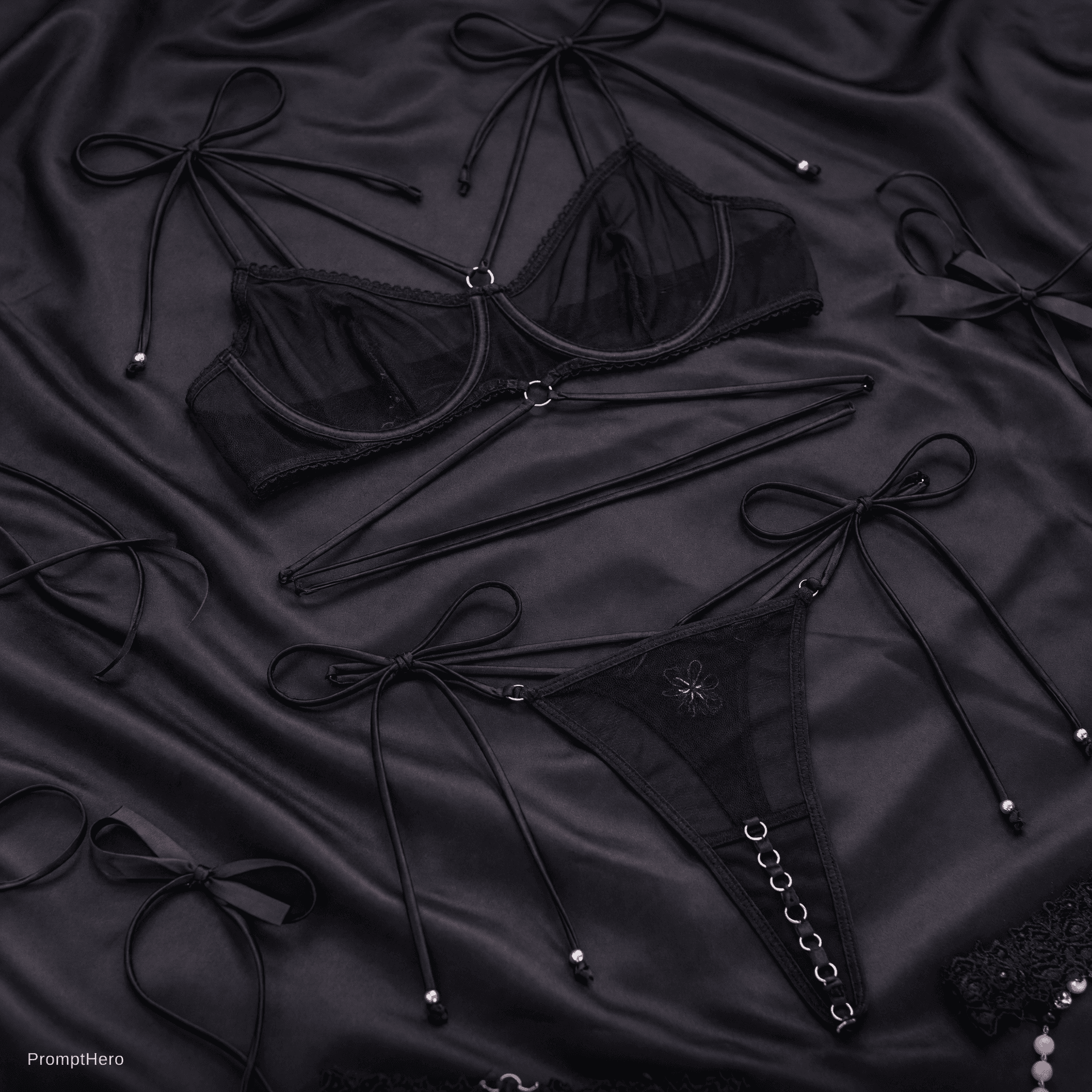 AI generated: Sexy lingerie with string hot 