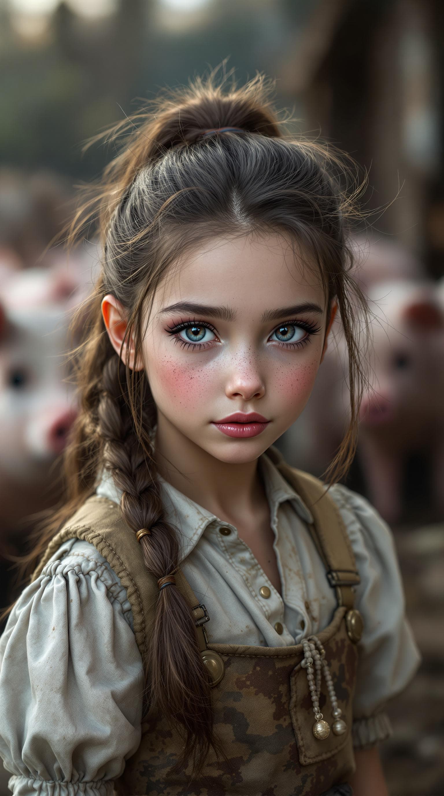 AI generated: a professional 3d photo of a exceptionally beautiful girl in the world (age 11), (eleven year old), ...