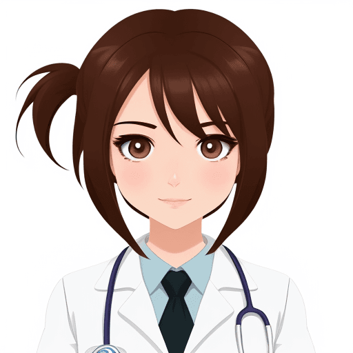 AI generated: ULTRA cute medical women, 2D, BROWN EYES, white background outline, V5