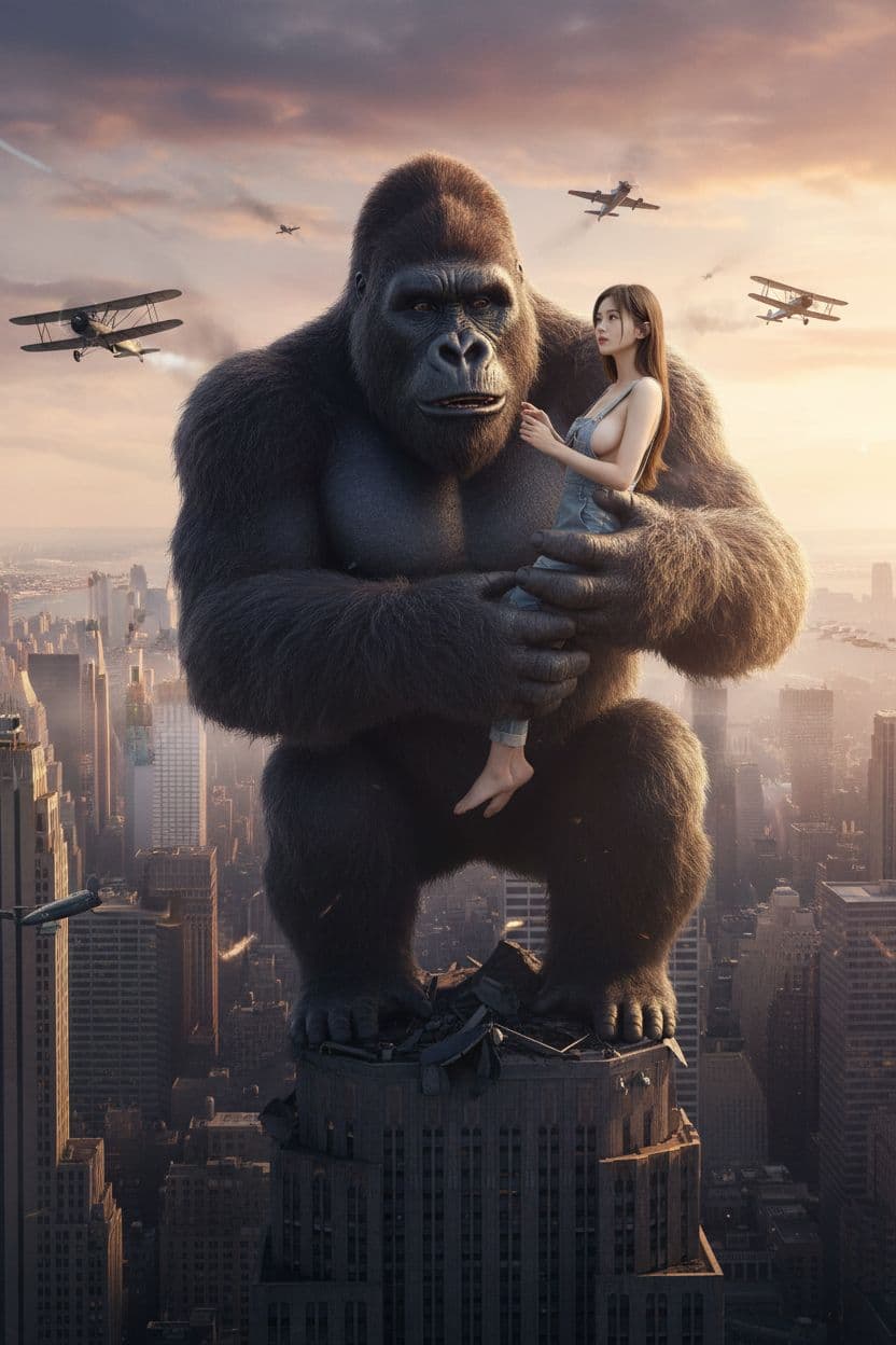 AI generated: saved by king kong