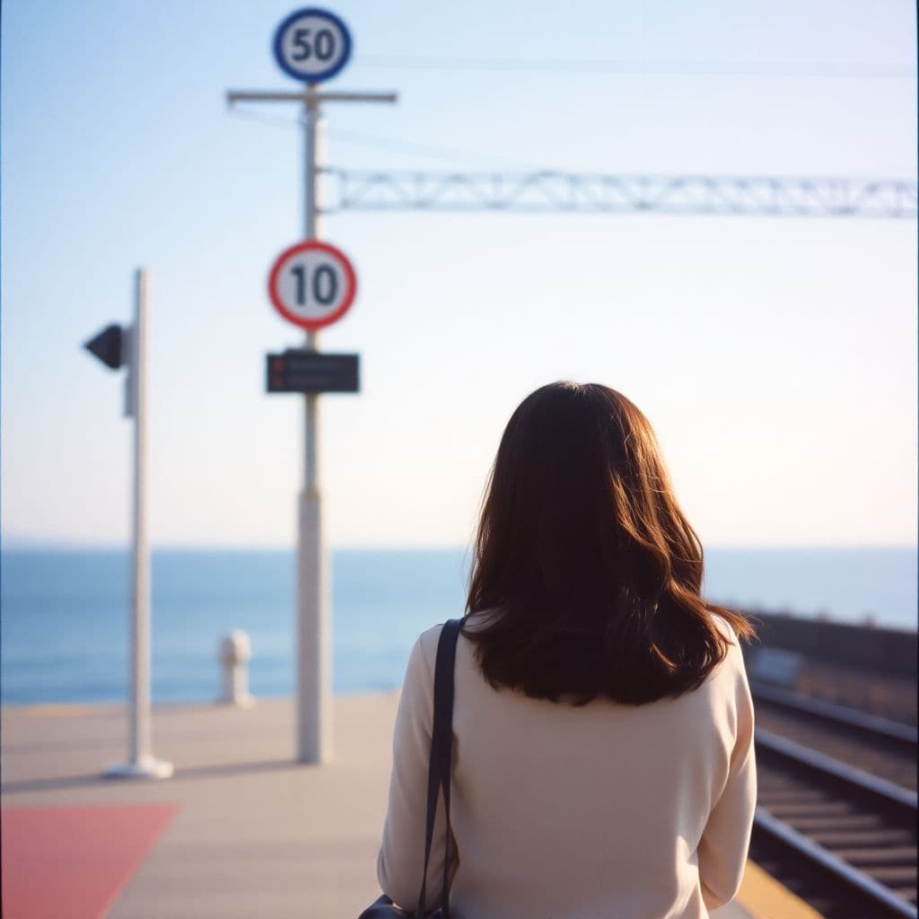 AI generated: Japanese Culture Style, Emotional Photos, 35mm film, soft focus, Back view of a young Japanese woman...