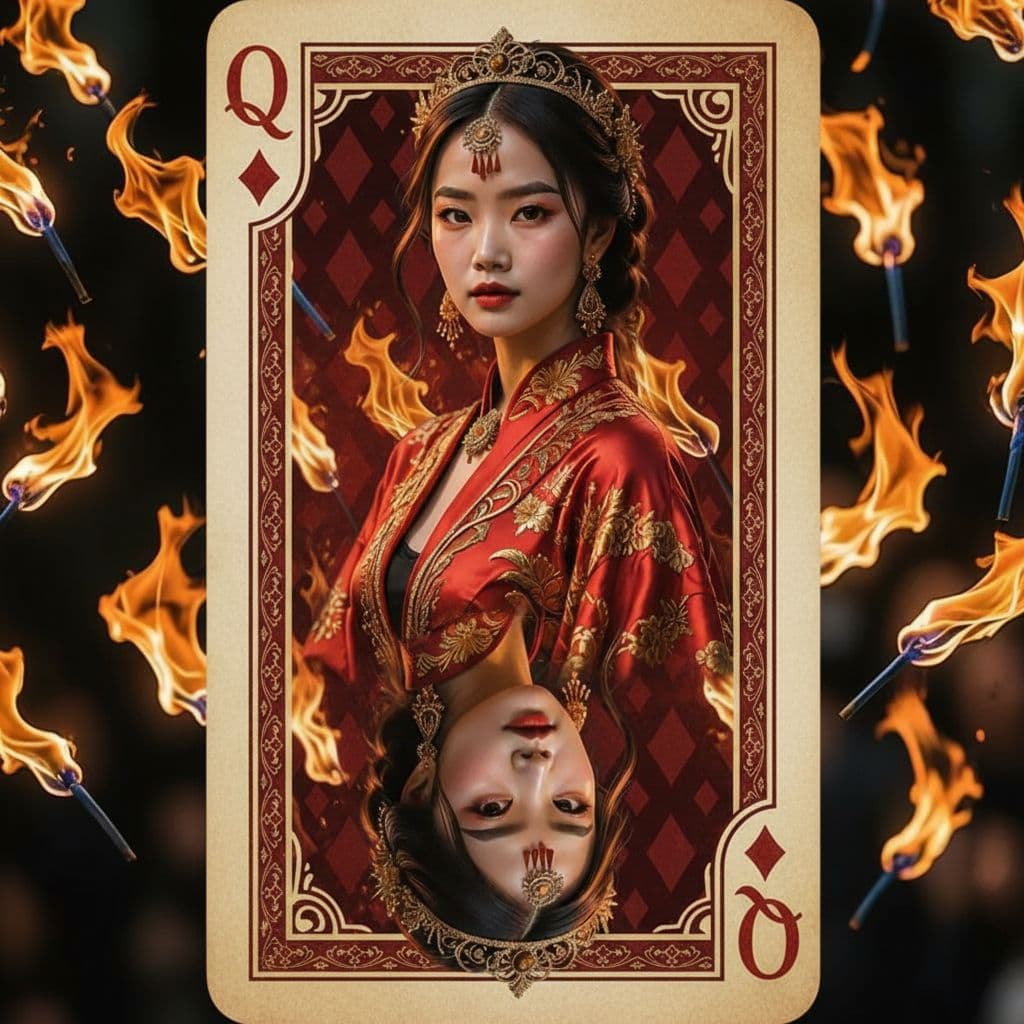 AI generated: une carte réelle "dame de carreau"