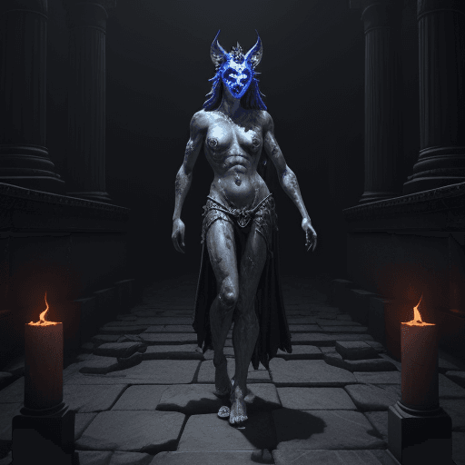 AI generated: hades temple decomposing, Styx with furies, full body, photorealistic, hyperdetailed eyes, hyperreal...