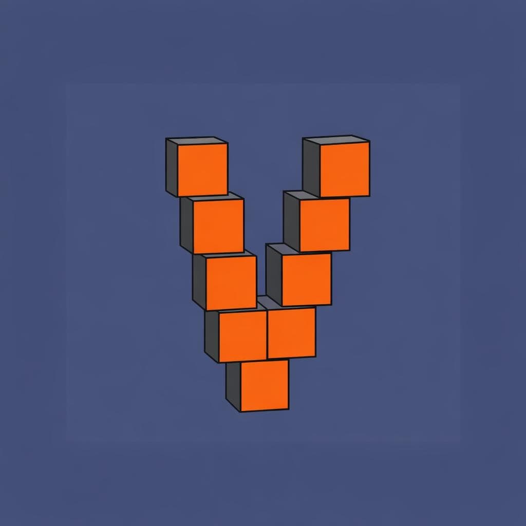 AI generated: Using the attached image logo_V as exact geometric reference, recolor the 3D block letter V as follo...