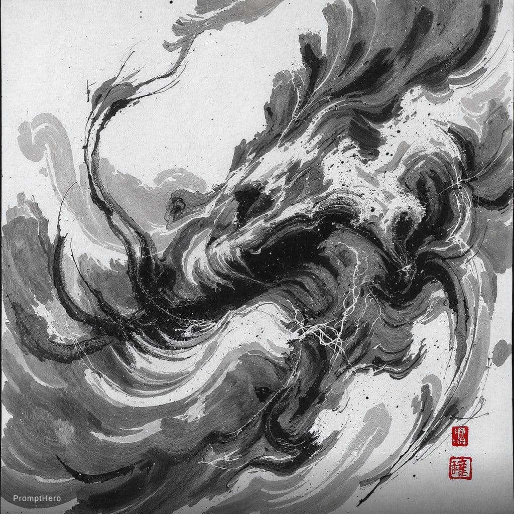 AI generated: Sundanese black brush painting,in the style of ASTRAJINGGA FROM WAYANG