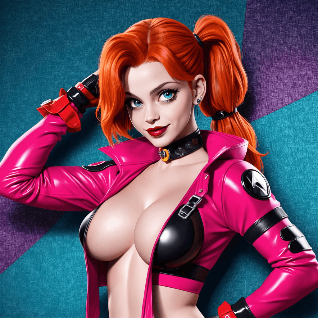AI generated: Harley Quin, sexy Harley Quin nice boobs, Harley