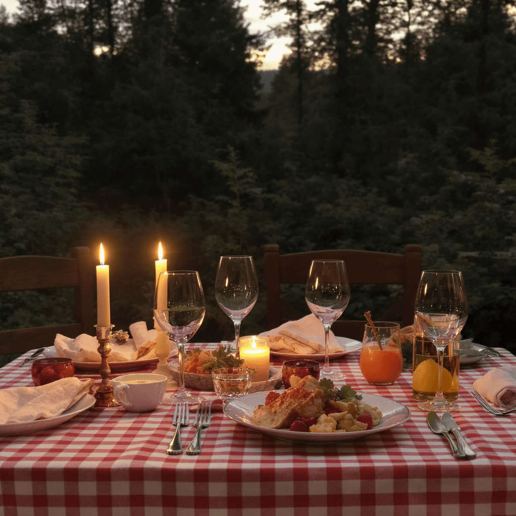 AI generated: Gutschein für Claudia zu einem Essen in der Gaststätte Waldfrieden, rustikale Waldgaststätte, gemütl...