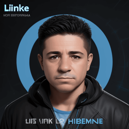 AI generated: Photo with the text: "Iván Hernández", ciberpunk style, to the background of LinkedIn
