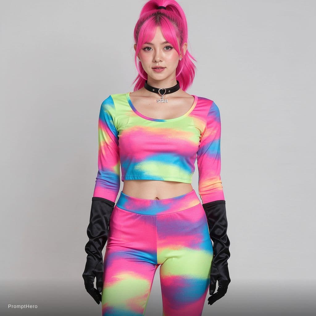 AI generated: NSFW, Full shot of an athletic 20-year-old Eurasian woman. She is completely nude. She has a ponytai...