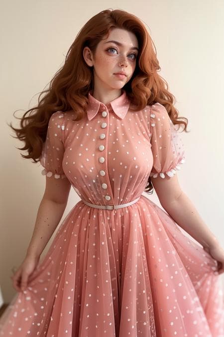 Polka Dot Peachy Gown