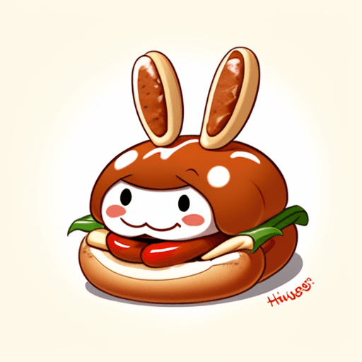 AI generated: hot dog bun refuses sausage, cartoon, drawing, funny, humanized bun and sausage HQ