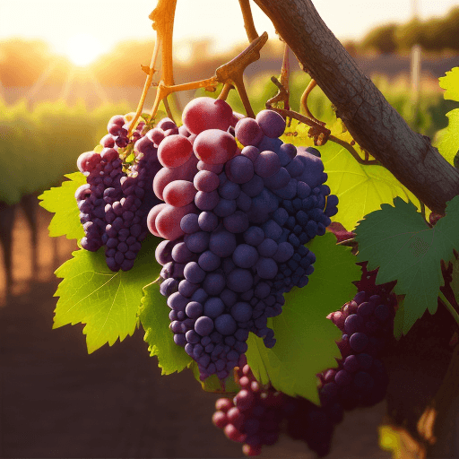 AI generated: Photo of Advertising of grapes for an organic market, detailed, fresh and tasty, everything on focus...