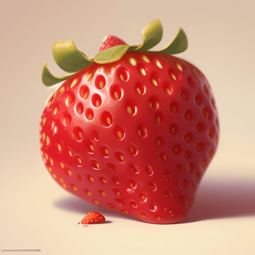 AI generated: A happy cartoon strawberry fruit, Pixar Style, perfect composition, 8k artistic photography, photore...