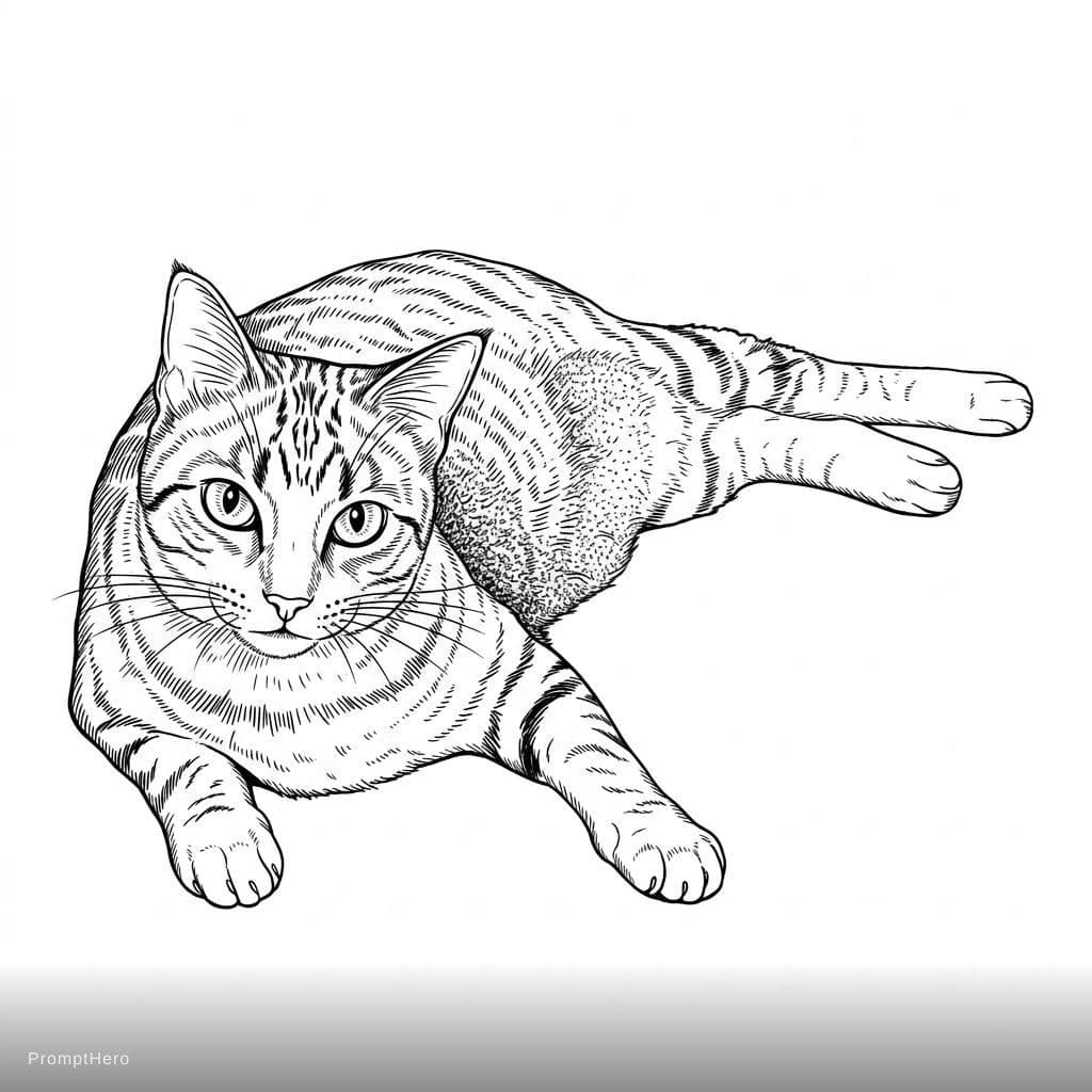 AI generated: black and white Line drawing