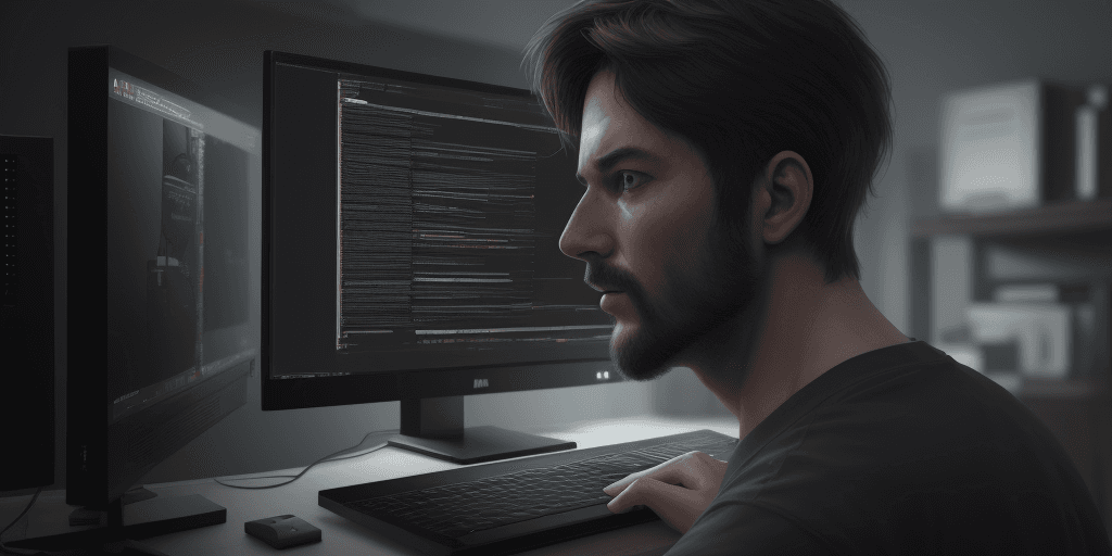 AI generated: A man who increased his computer's 4GB RAM to 16GB . cinematic, hyper realism, high detail, hd , 8k 