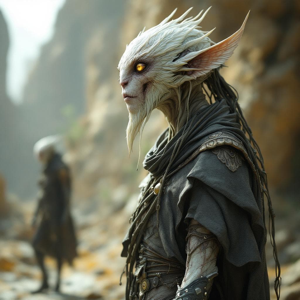 AI generated: Create unique, fleshly, organic, human-like species, Male and Female, that match this description. C...