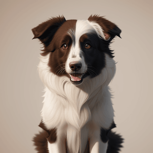 AI generated: A Border collie, brown and white color hair,  4k