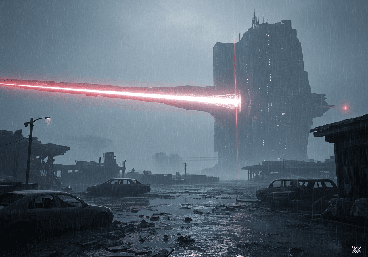AI generated: Random images of unknown futures. (in the style of the artist Stuart Immonen:1.9). Subtle red and wh...
