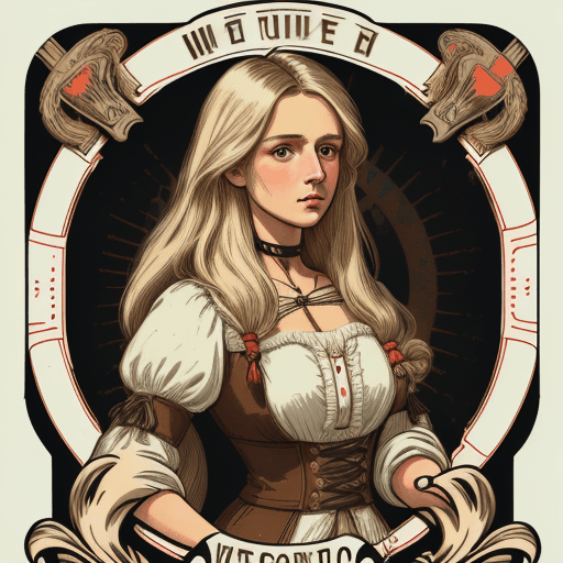 AI generated: illustration of a [white woman] with [half light blonde and half dark brown hair]. [Her hair is shou...