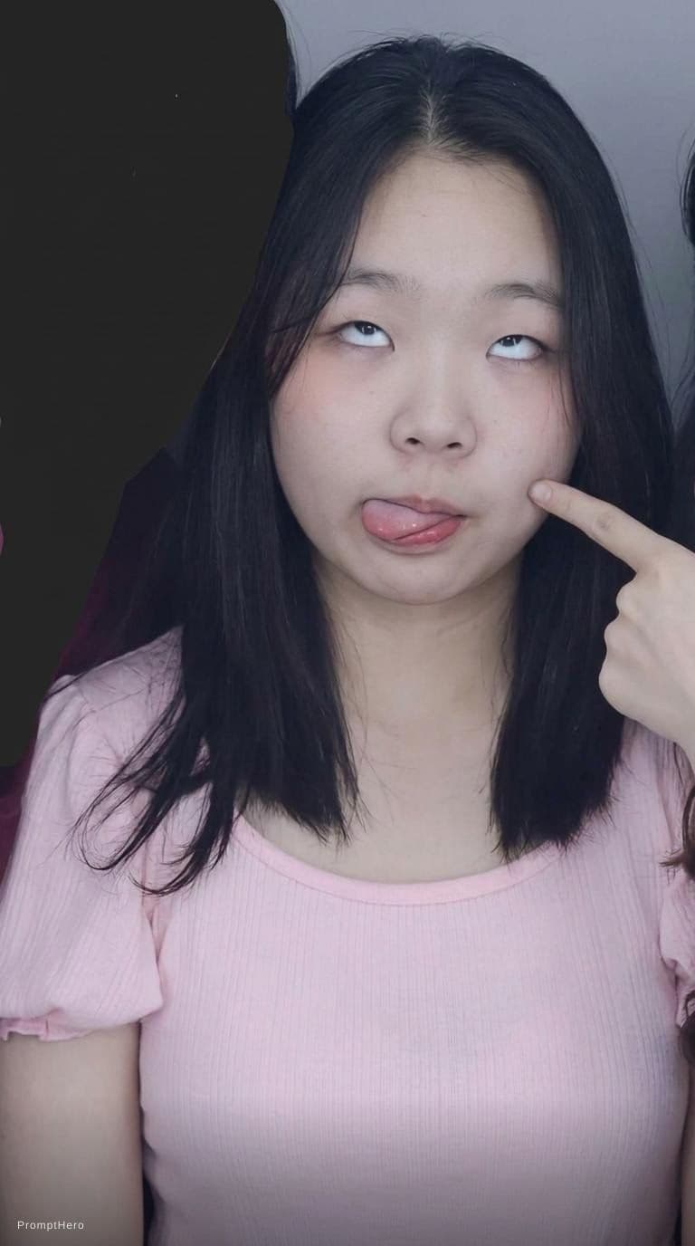 AI generated: rolling eyes, tongue out