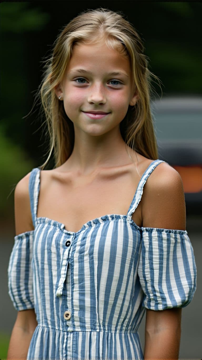 AI generated: Tween Fitspiration-Modell), schlank, dünn, schlank, mager, slender, verführerisch, posiert für ein F...