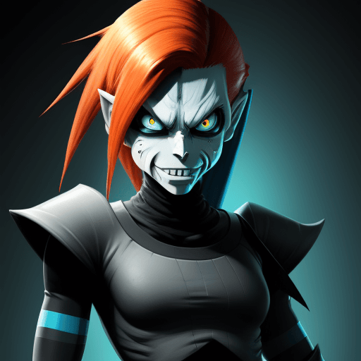 AI generated: undyne undertale, human