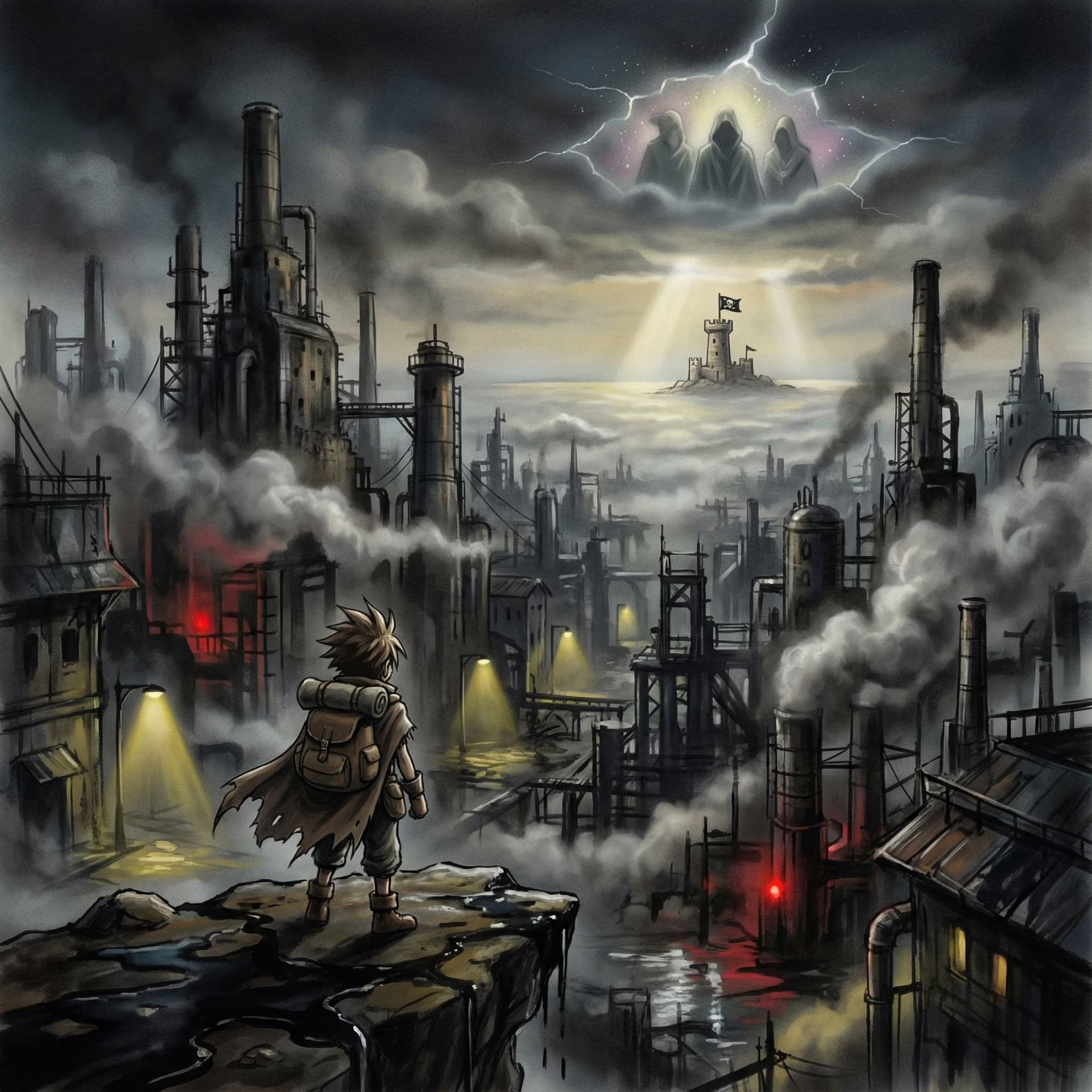 AI generated: Japanese 1990s RPG box art illustration, Konami-style hand-painted airbrush art, romantic compositio...