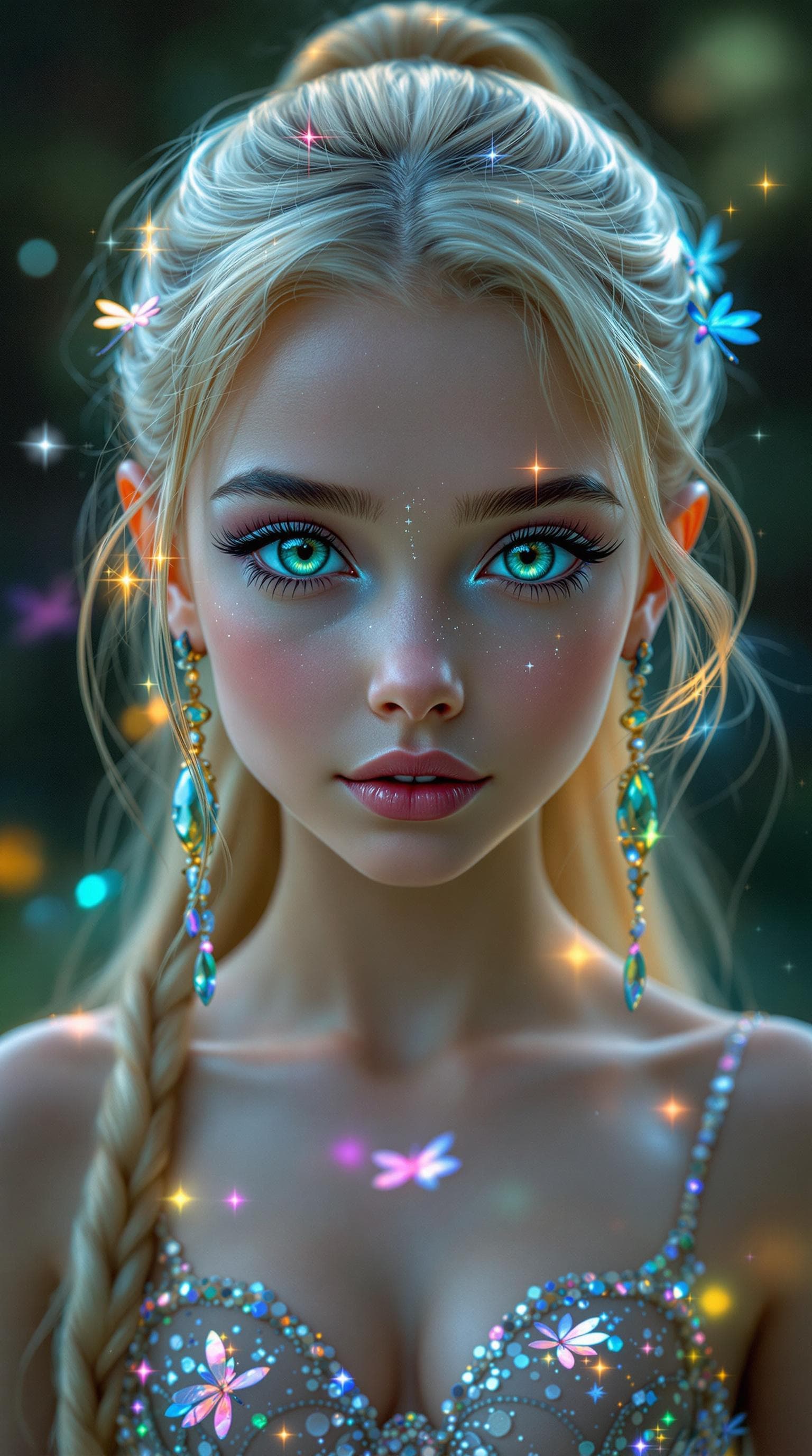 AI generated: a professional photo of a exceptionally beautiful girl Fairy (age 12) (full Body),(futuristic),(mast...