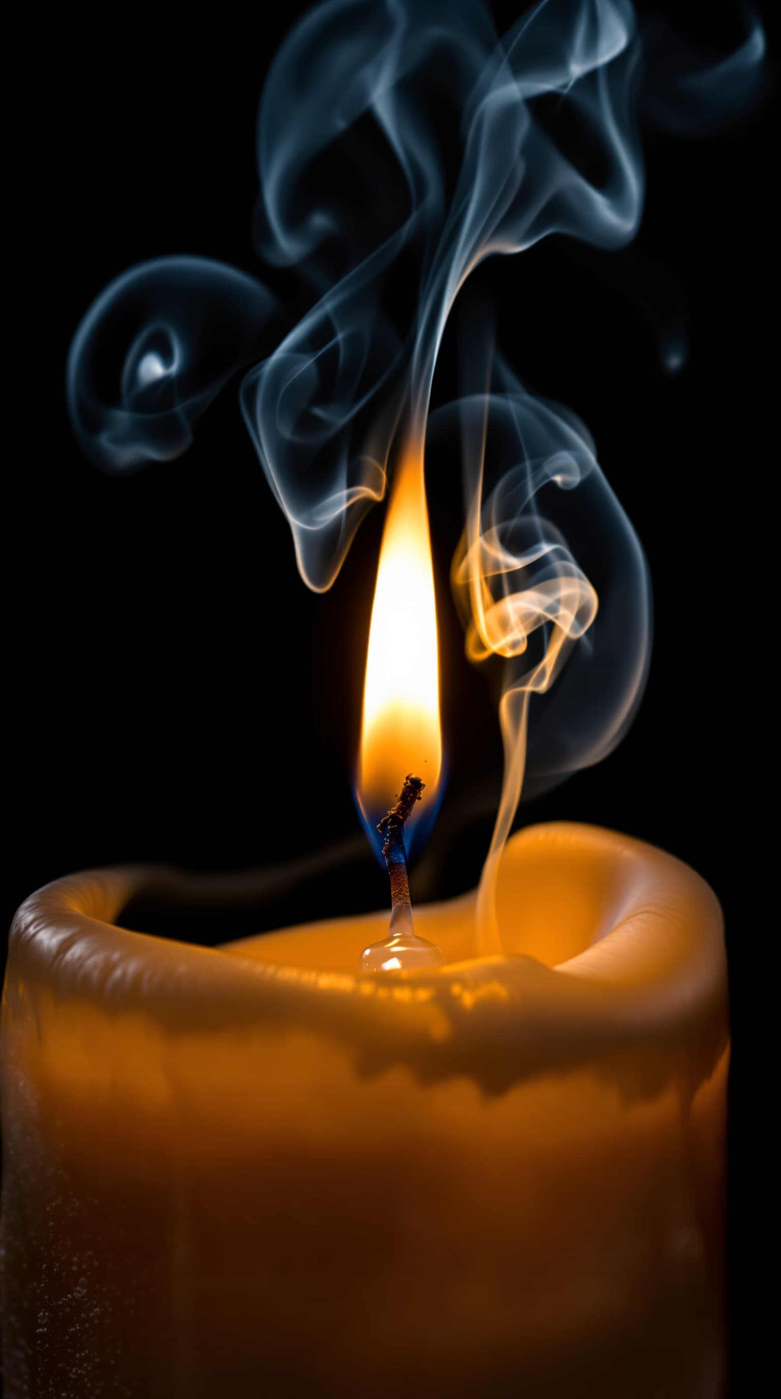 AI generated: **"The Last Flame"** – A mesmerizing macro shot captures the fleeting moment between light and darkn...