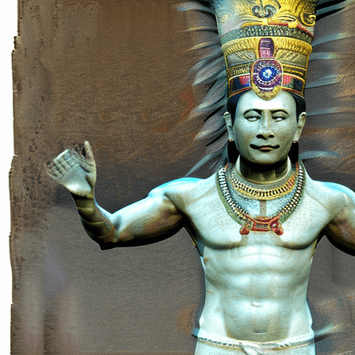 AI generated: High resolution photography of a male deity named Pelnat, the Deciever