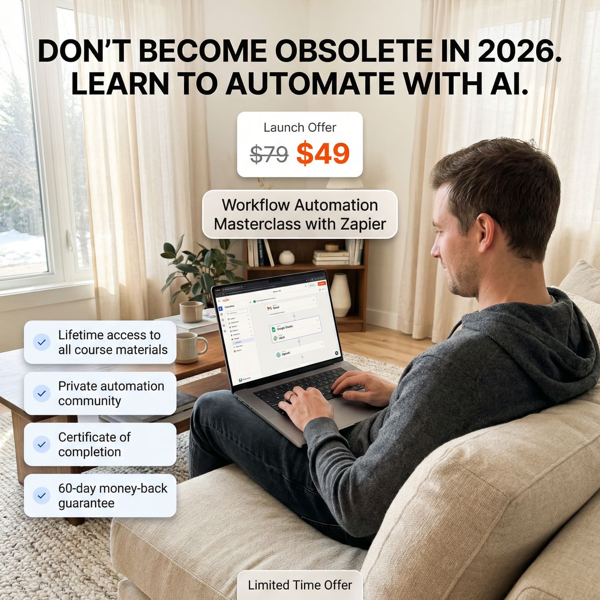 AI generated: Realistic iPhone-style lifestyle advertising image in vertical format (4:5). Scene: A North American...