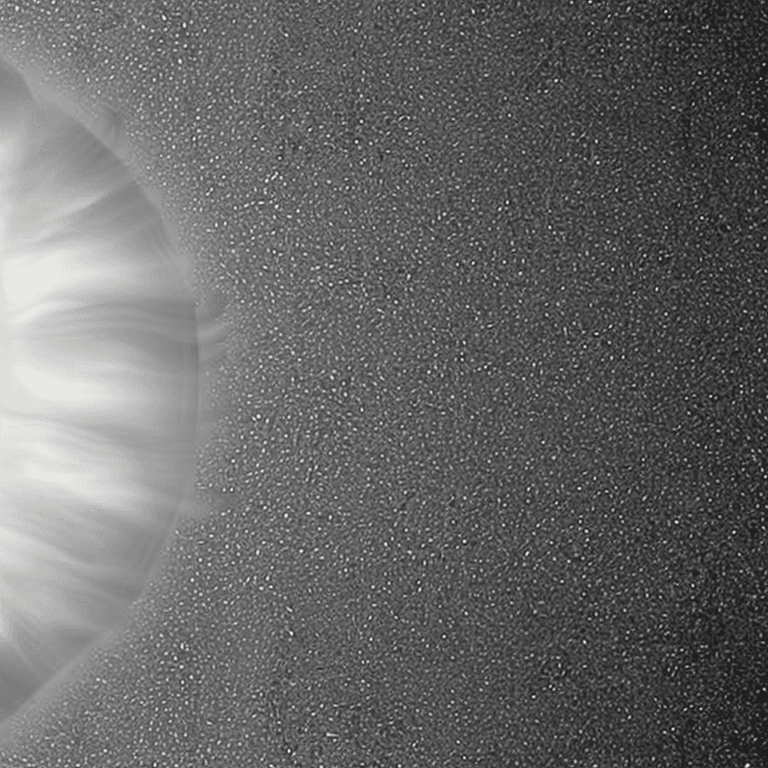 AI generated: realistic sun as a white fireball on a black background