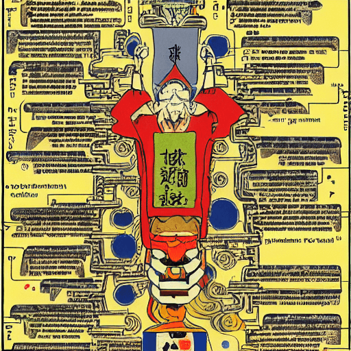 AI generated: ancient scroll diagram,tarot card, bold shūji, chart, schematics, infographic, scientific, measureme...