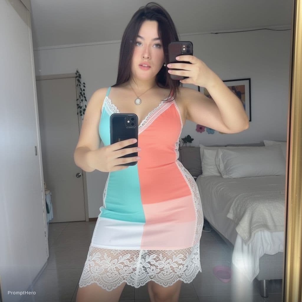 AI generated: Ponme un bikini sexy con detalles en encajes de distintos colores