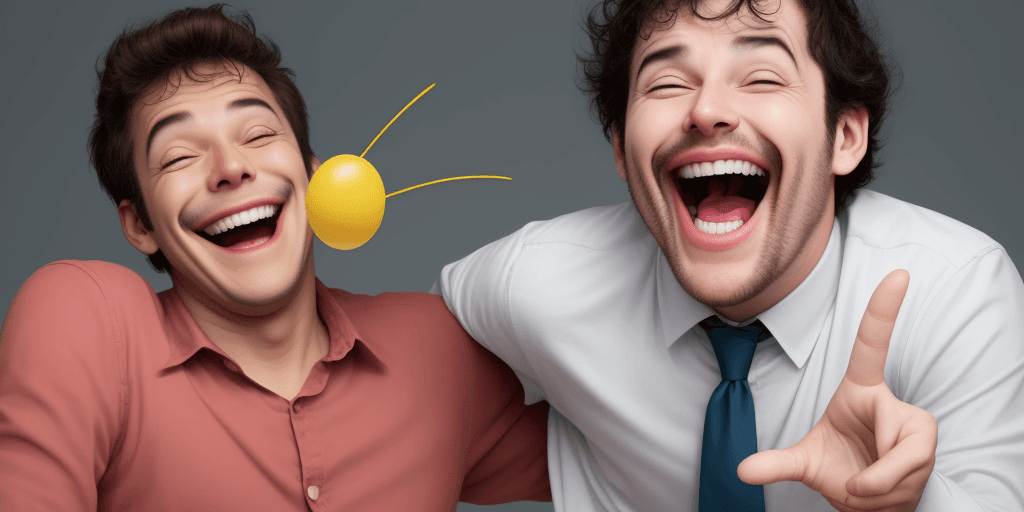 AI generated: A funny man who laughing out loud