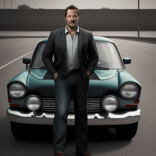 AI generated: photo of the man about forty years old  a car, photorealistic