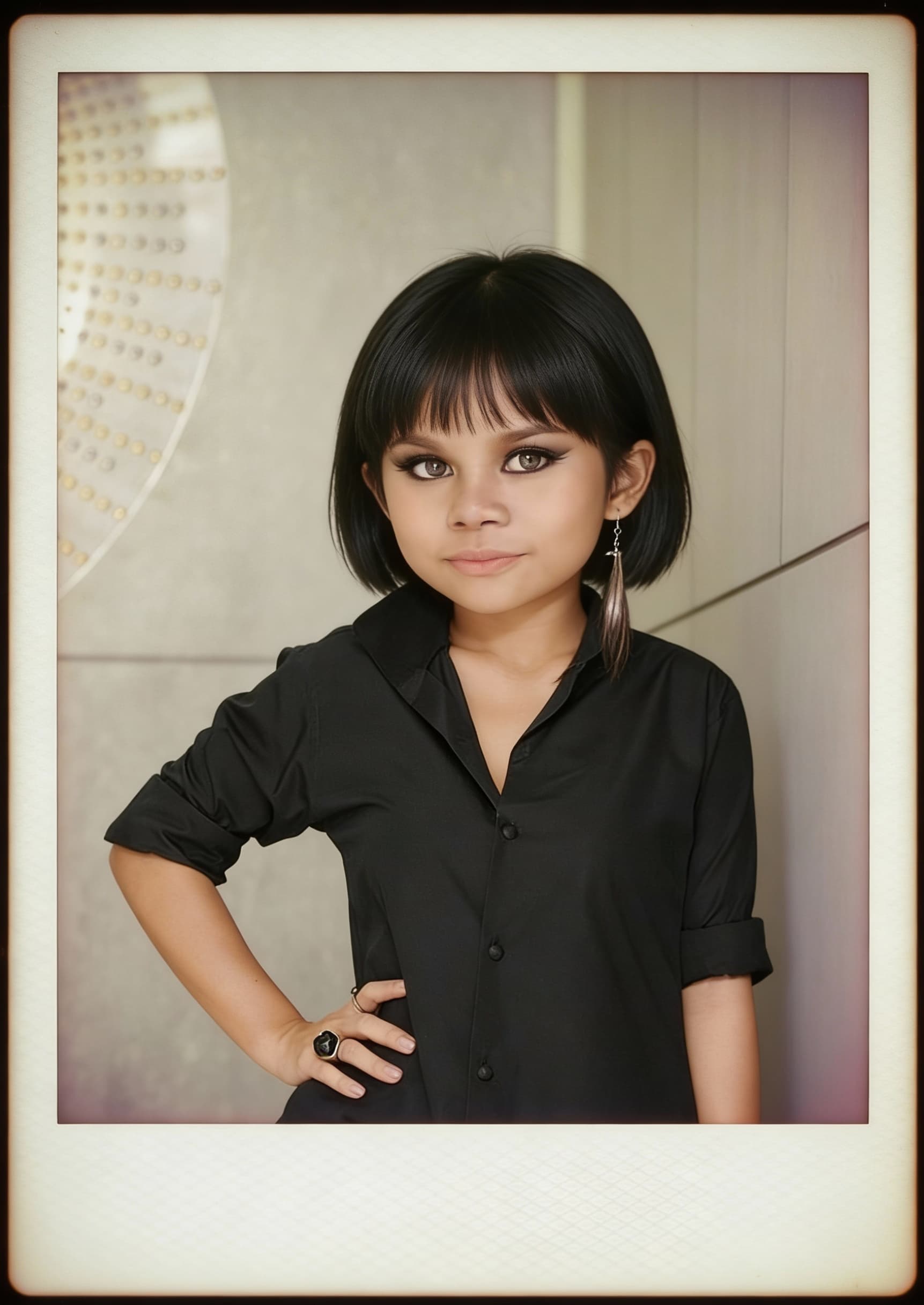 AI generated: a girl high-quality photo portrait, shot on a Polaroid camera, double eyelid --ar 34:65 --style raw
