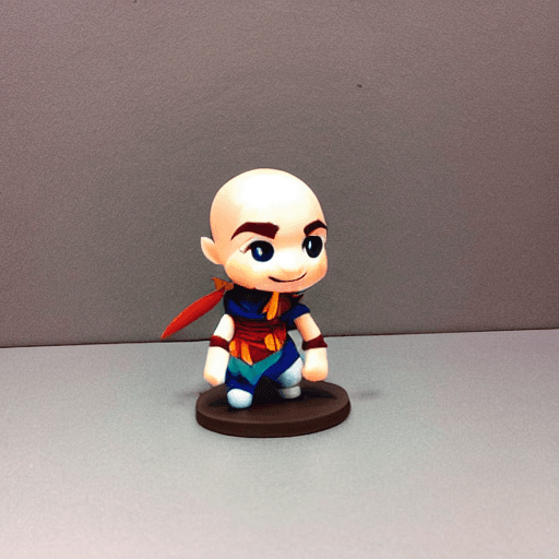AI generated: Chibi Kratos figurine, modern Disney style