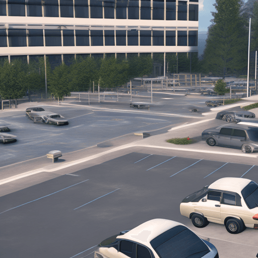 AI generated: Photo of a ultra realistic, endless parking lot, 4K, horror, cinema lightning, unreal engine 5