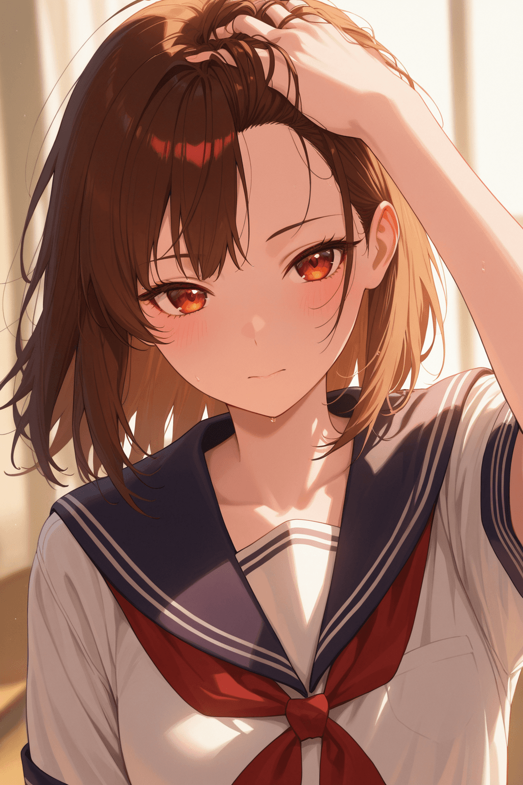 (IL Pose) Hand In Own Hair (pushing bangs back / bangs lift) | 掀刘海 / 发胶手