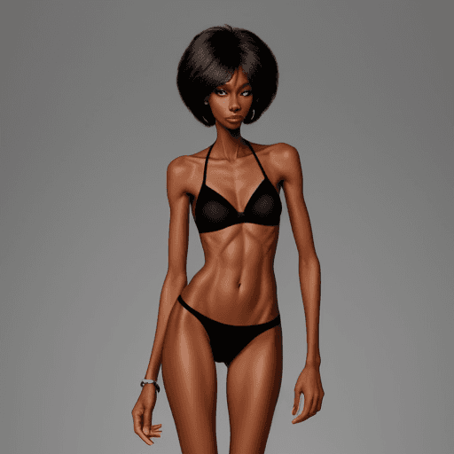 AI generated: very skinny black woman
