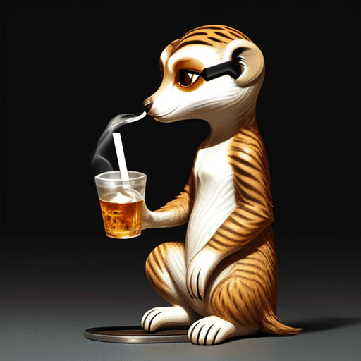 AI generated: A meerkat holding a cigarette ashtray. 